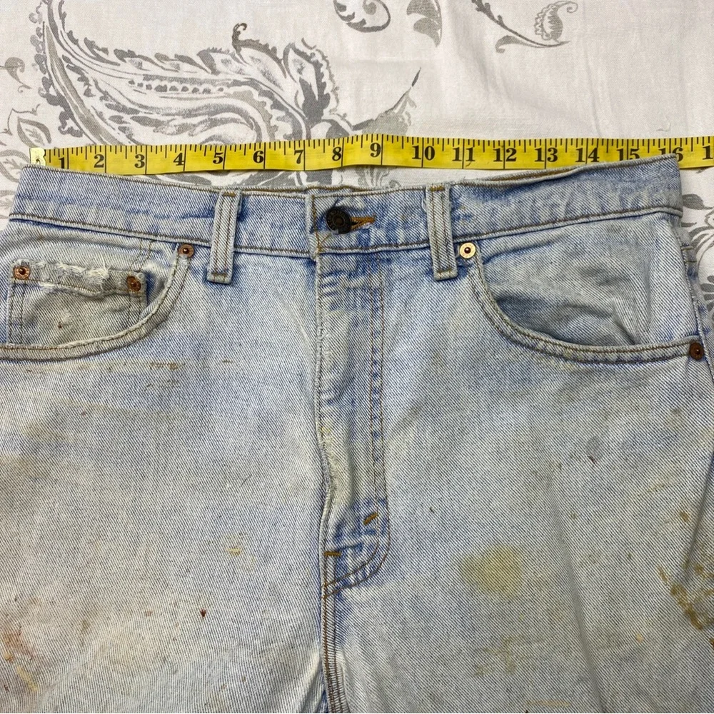 Vintage Levis Blank Tab 505xx 34X30 Measured‎ (32X28 )Thrashed Paint Jeans USA